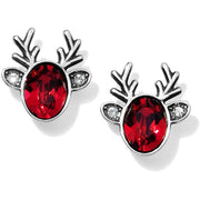 Brighton Reindeer Red Glitz Mini Post Earrings (SLV)