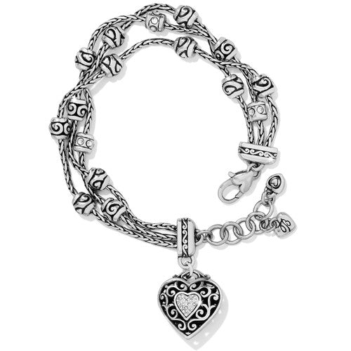 Brighton Reno Heart Bracelet (J34682)(Silver Stone)
