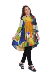 Lior Boyfriend Long Swing Shirt/Dress (Northern Lights)(S135-79)