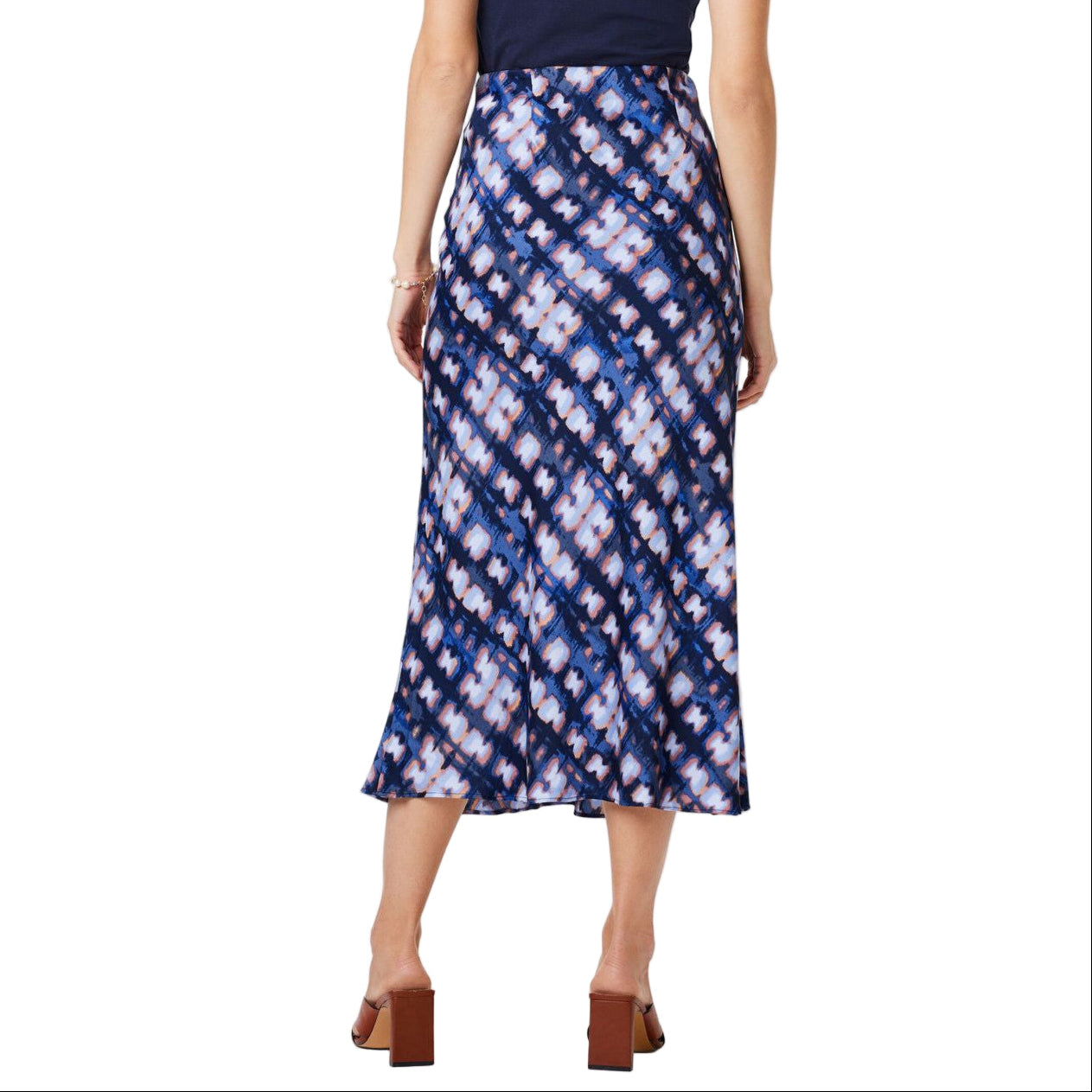 Nic & Zoe Shibori Slip Skirt (S241704) INDIGO