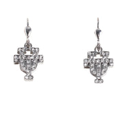 Texas Longhorn Rhodium Crystal UT Drop Earrings (S33537)