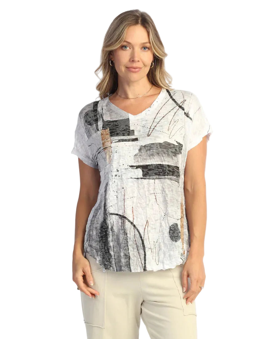 Jess & Jane Tango Poly Rayon Dolman Sleeve Crushed V- Neck Tunic (SC1-2180)