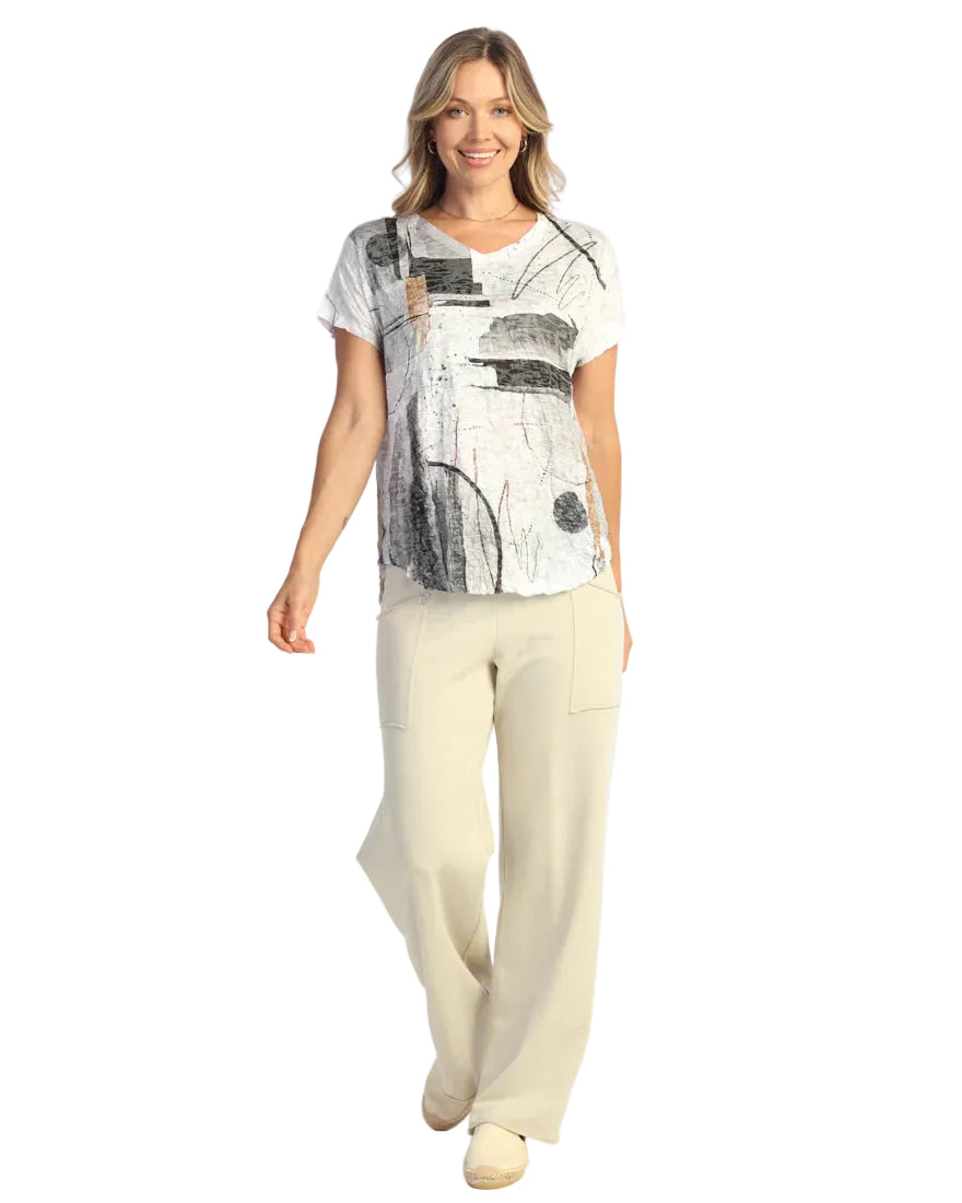 Jess & Jane Tango Poly Rayon Dolman Sleeve Crushed V- Neck Tunic (SC1-2180)