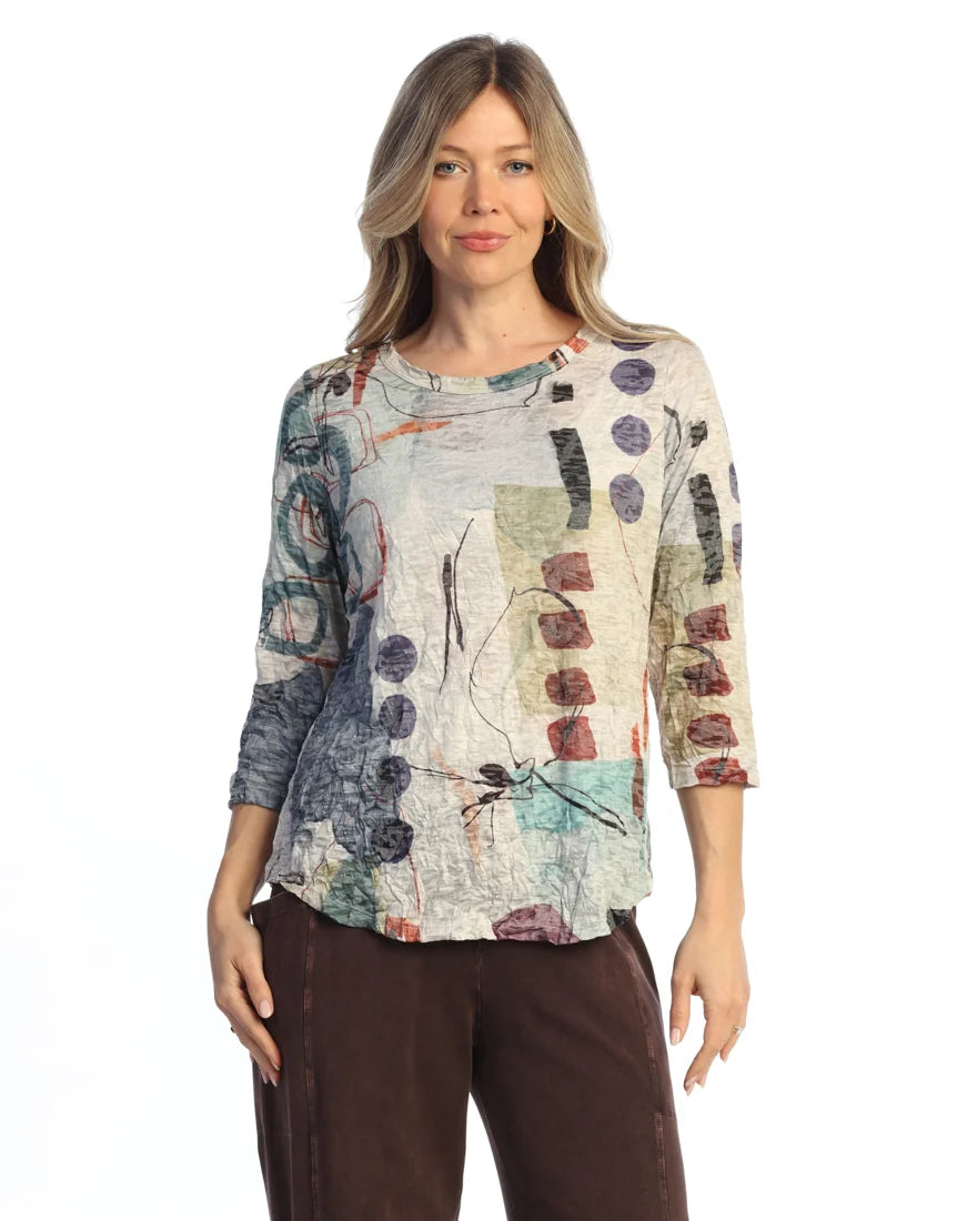 Jess & Jane Sienna Crushed Round Neck Top (SC4-2243)