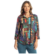 Jess & Jane Times Square Button Down Shirt (SG-1959)(Multi)