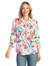 Jess & Jane Watercolor Button Front Shirt (SG1-2174)