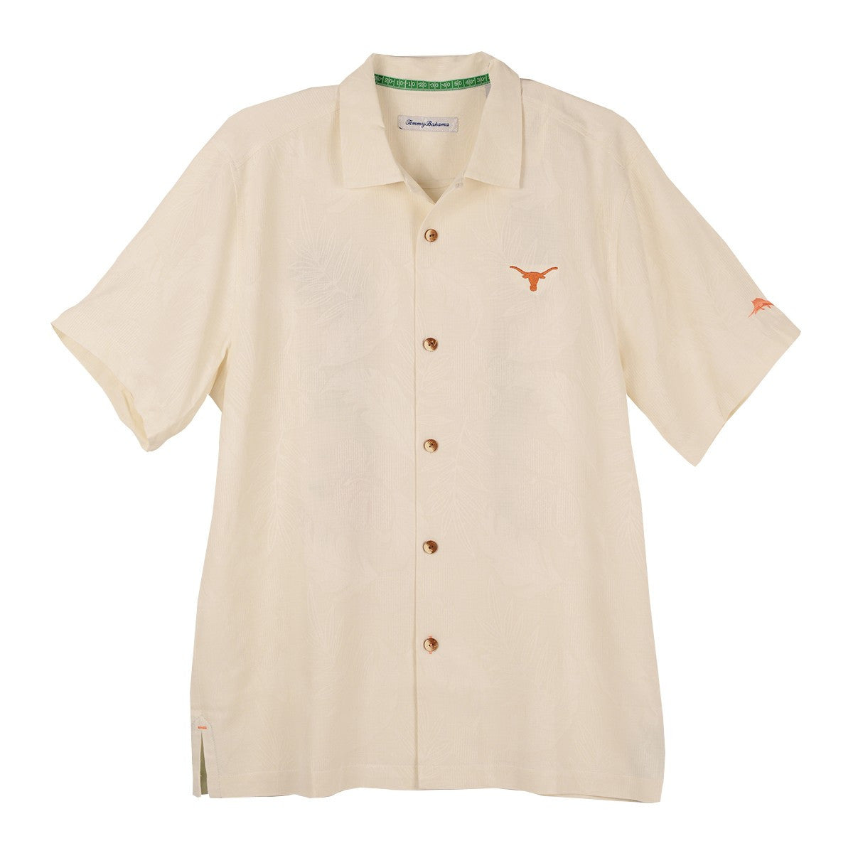 Texas Longhorn Tommy Bahama Sport Coconut Matchup Camp Shirt (ST326945BR)(Continental)
