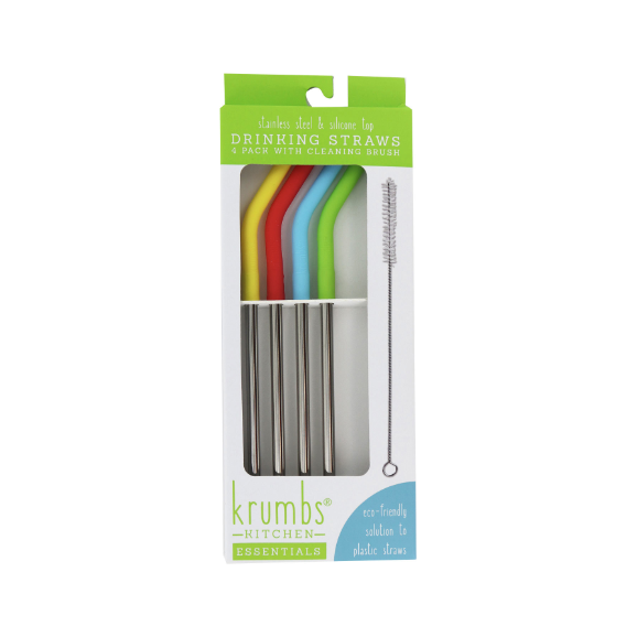 Krumbs Kitchen Essentials Stainless Steel Drinking Straws
