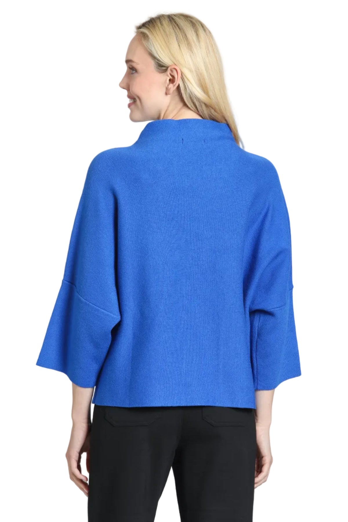 APNY Funnel Neck Sweater With Patch Pocket Sweater (SW125) (Cobalt)