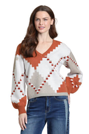 APNY Canyon Knit Pullover Sweater (SW233) (Cinnamon Spice)(Burnt Orange)