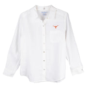Texas Longhorns Tommy Bahama Ladies  Coastalina Relaxed Linen Shirt (SW321465-33)(White)
