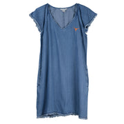 Texas Longhorns Tommy Bahama Ladies Flutter Shirt Dress (SW622566-11647)(Medium Wash)