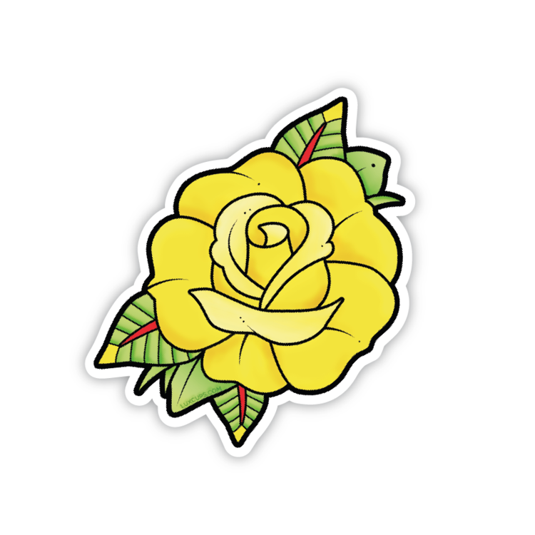 Luxcups Yellow Rose Sticker  (LUX S11)
