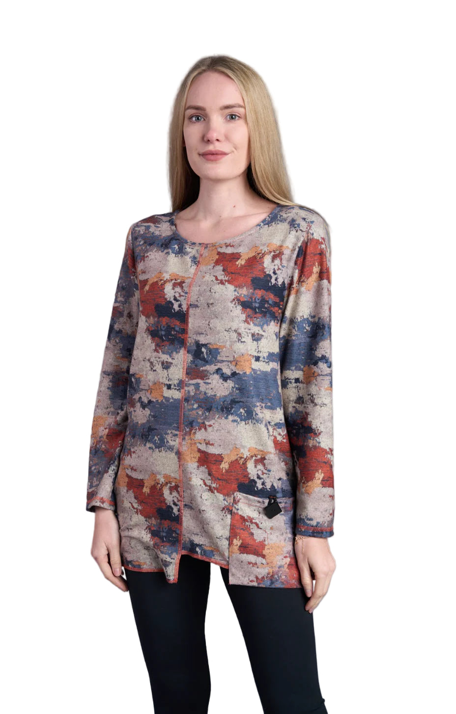 Shana Unstitched One Pocket Fleece Khaki Top (25632)