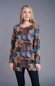 Shana Unstitched One Pocket Fleece Top (25632) (MULTI)