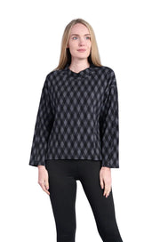 Shana Stitch Detail Mock Neck Top (BLK)(256875)