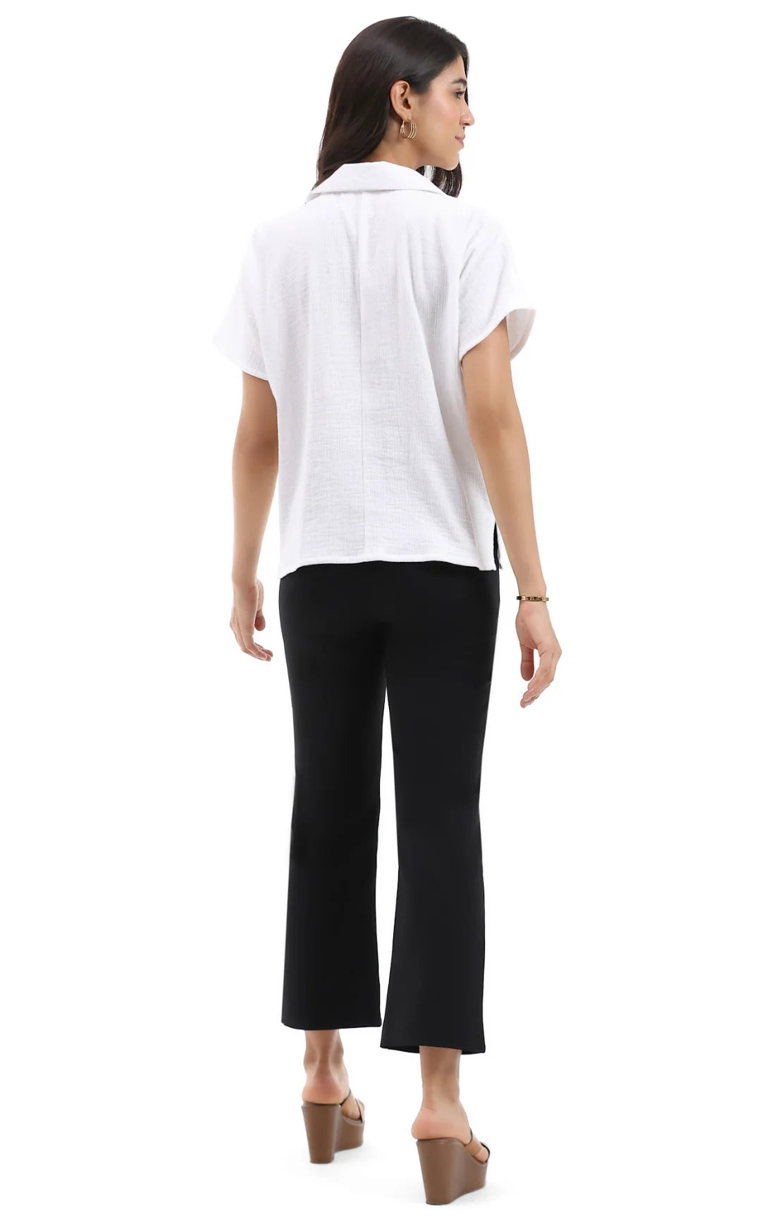 Parsley & Sage Shawn Short Sleeve Zipper Top (26T40B2)(White)