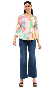 Parsley & Sage Aimee 3/4 Sleeve  Knit Top (26T57C)