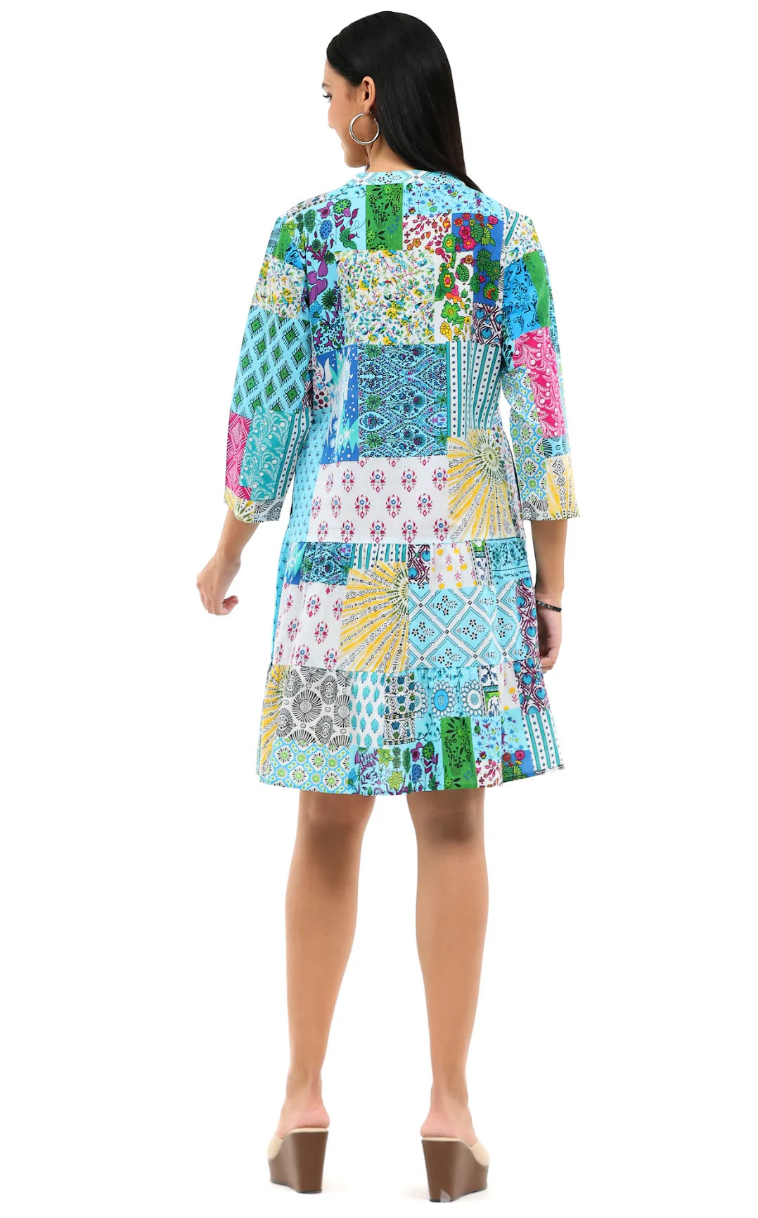 Parsley & Sage Amanda Print Pintuck Tiered Dress (26T01D2)