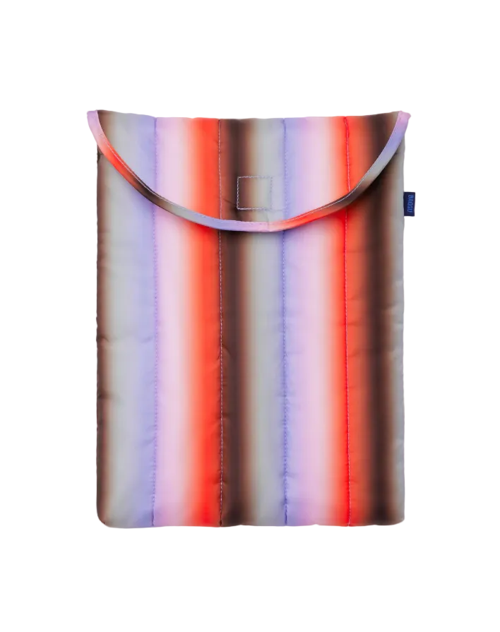 Baggu Puffy Laptop Sleeve 13"/14" - Gradient Stripe Poppy & Lilac