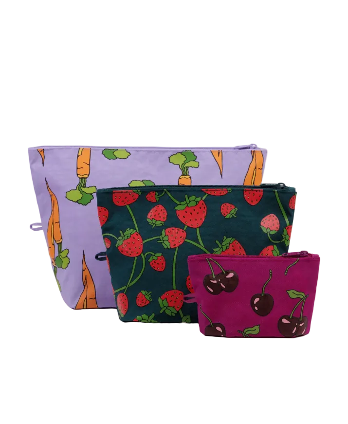 Baggu Go Pouch Set - Carrots & Berries