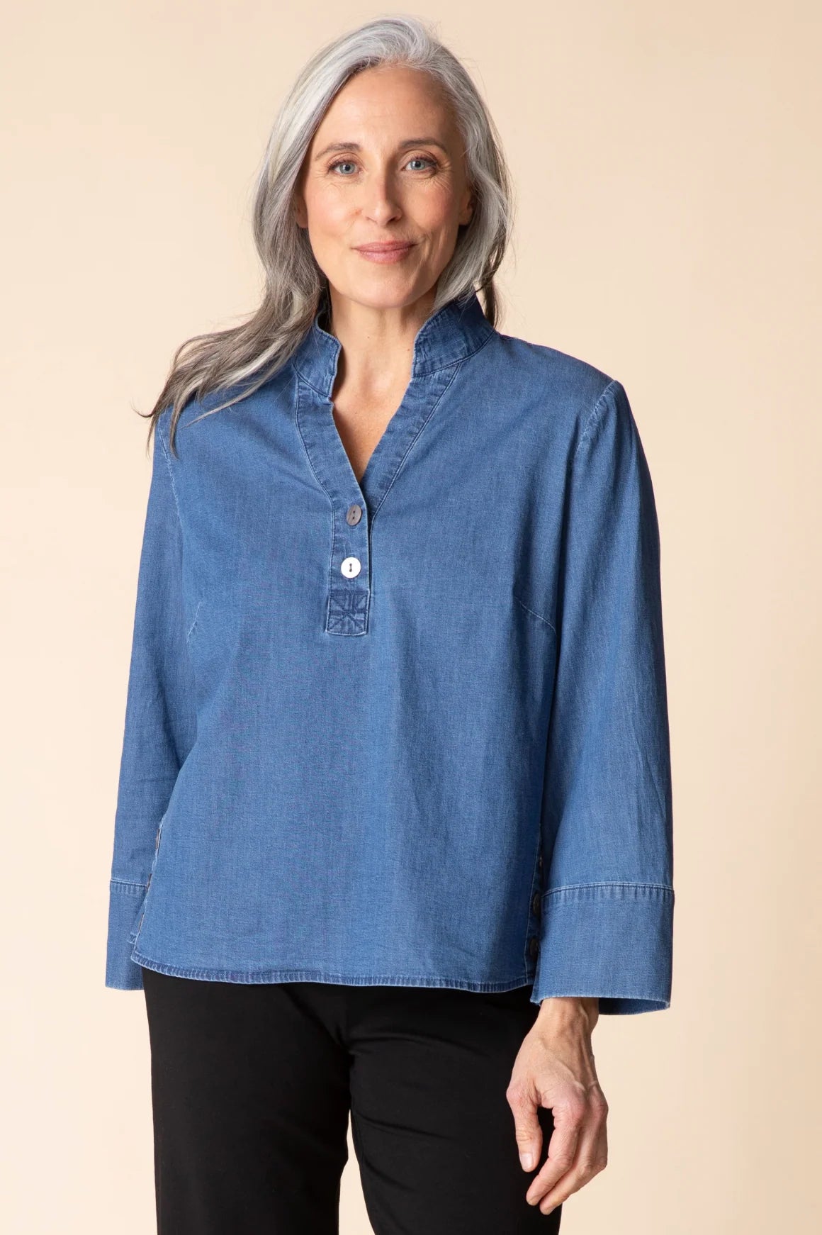 Habitat Perfect Travel Denim Half Placket Pull Over (15545) (Medium Denim)