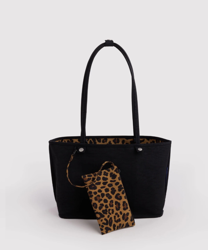 Baggu Medium Nylon Reversible Tote - Leopard Mix