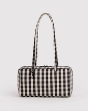 Baggu Nylon Bowler Bag - Black And Cream Gingham