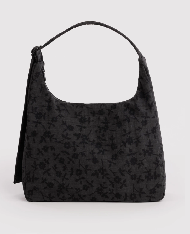 Baggu Nylon Shoulder Bag - Charcoal Ditsy Floral