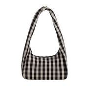 Baggu Small Nylon Meringue Bag - Black and Cream Gingham