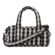 Baggu Small Nylon Duffle Bag - Black and Cream Gingham