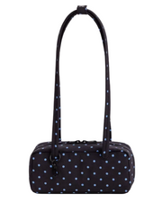 Baggu Small Bowler Bag - Black and Sky Blue Micro Dot