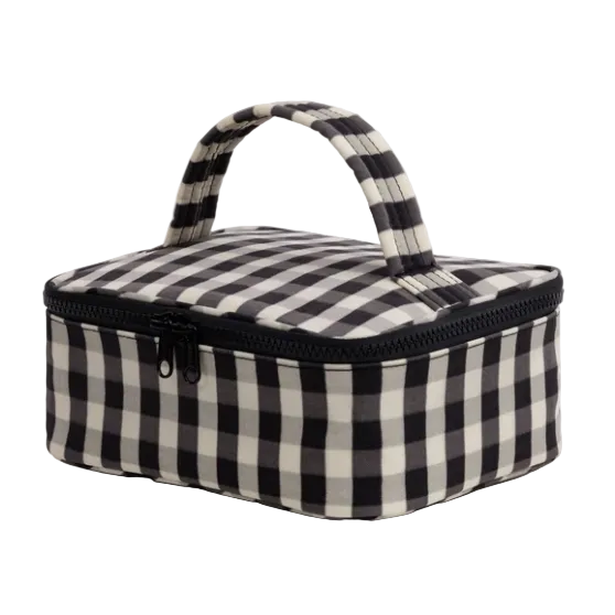 Baggu Small Cosmetic Case - Black and Cream Gingham