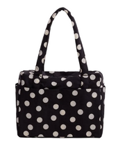 Baggu Small Cloud Carry-On - Black and Cream Polka Dot