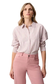 Joseph Ribkoff Striped Jewel Embellished Shirt Style (261931)(Rose Vintage)