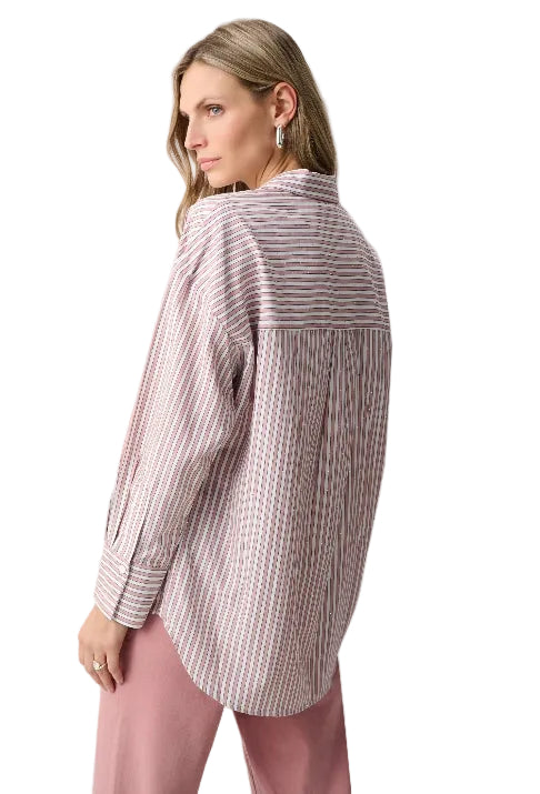 Joseph Ribkoff Striped Jewel Embellished Shirt Style (261931)(Rose Vintage)