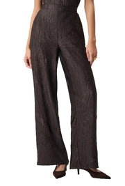 Joseph Ribkoff Pleated Satin Pull-on Wide Leg Pant (263052)(Mocha)