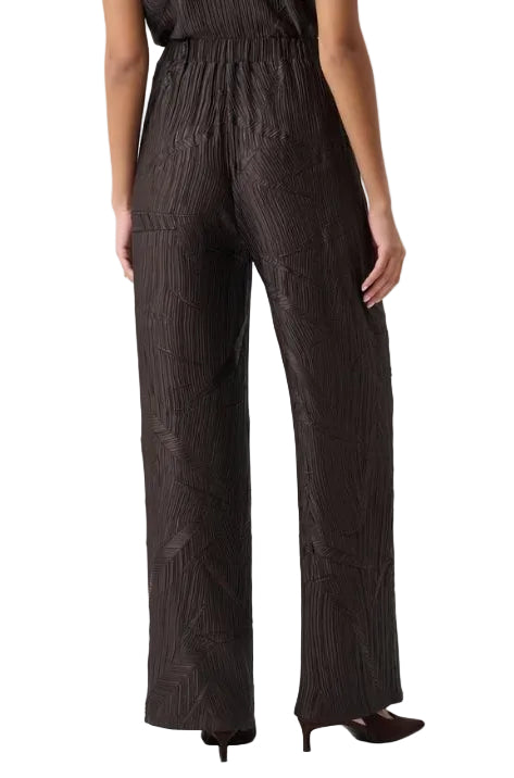 Joseph Ribkoff Pleated Satin Pull-on Wide Leg Pant (263052)(Mocha)