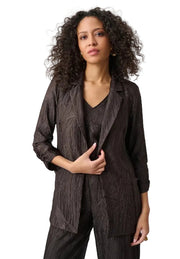 Joseph Ribkoff Pleated Satin Open Blazer (263050)(Mocha)