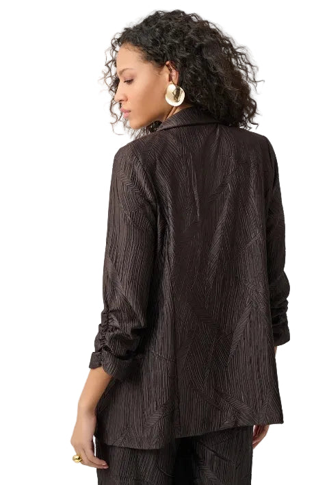 Joseph Ribkoff Pleated Satin Open Blazer (263050)(Mocha)