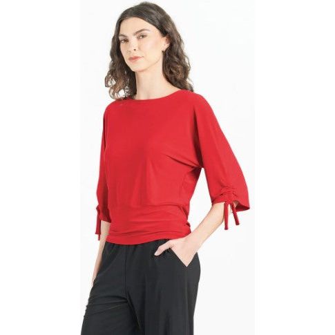 Clara Sun Woo Red Soft Knit Top