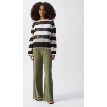 Joseph Ribkoff Sheer Stripe Boatneck Pull-Over