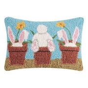 Peking Handicraft Vase Rabbits Hook Pillow