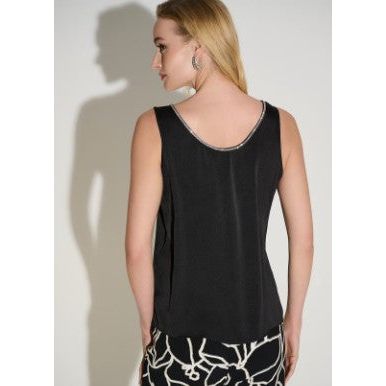 Joseph Ribkoff  Rhinestone Detail Black Tank