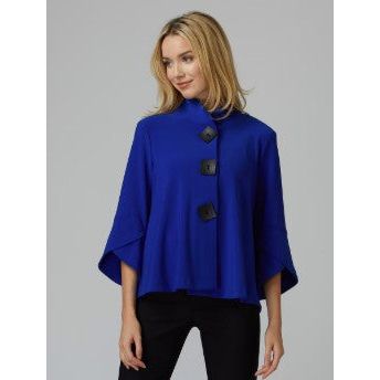 Joseph Ribkoff Mandarin Collar Flare Sleeve Sapphire Jacket