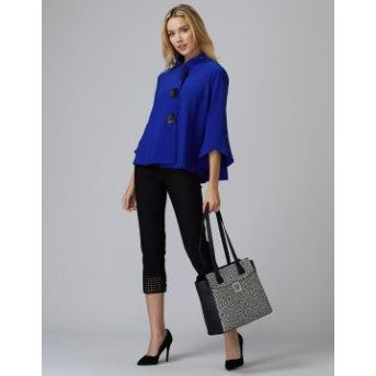 Joseph Ribkoff Mandarin Collar Flare Sleeve Sapphire Jacket