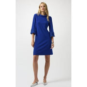 Joseph Ribkoff Fringe Cuffs Sapphire Shift Dress