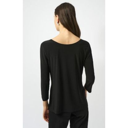 Joseph Ribkoff Relaxed Fit Scoop Neck Black Pullover Top