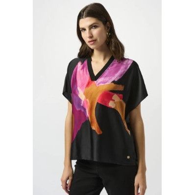 Joseph Ribkoff Abstract Print Pull Over Top