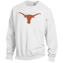 Texas Longhorn White Logo Crew Sweatshirt